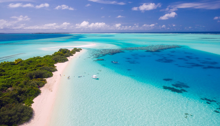 panorama de la mer et des plages de Maldives